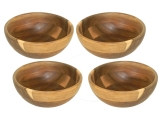 Exquisite Acacia Wood Serving Bowl Set - 4-Piece Durable Eco-Friendly Tableware